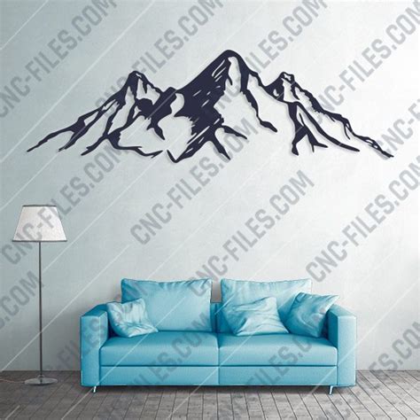 cnc files|Mountains wall art Vector Design files .